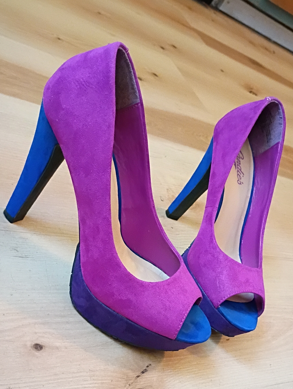 Candies Brightly Colorblocked Peep Toe High Heel